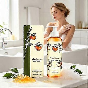 Natural Persimmon Body Wash 100ml, Refreshing & Deodorizing Formula to Eliminate Odor & Deeply Cleanse the Body