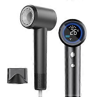 1600W Hogesnelheidsföhn met digitaal display, NTC-temperatuurregeling, 6 standen (warm/koud), dubbele oververhittingsbeveiliging en magnetisch mondstuk voor thuisgebruik.