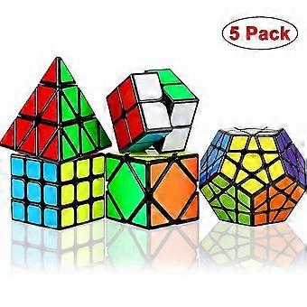 Juego de cubos de velocidad, paquete de cubo mágico de 5 paquetes - juguete piramidal 2x2x2 3x3x3 para niños