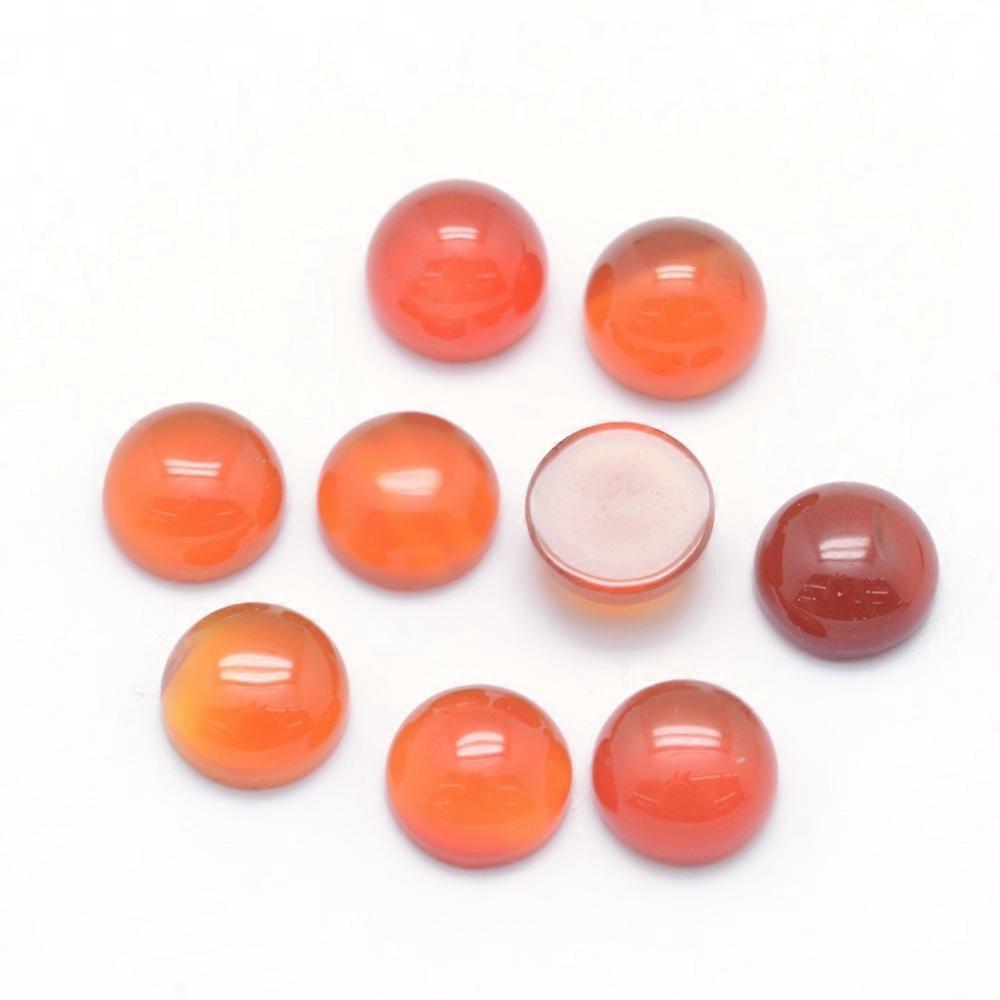 10pcs Carnelian Cabochons Half Round 6x3~3.5mm