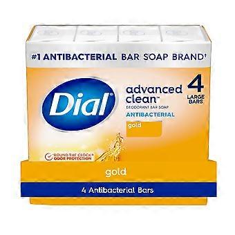 Dial Gold Advanced Clean Antibacterial Deodorant Bar Soap Deep Cleanse 4 oz 4 Bars