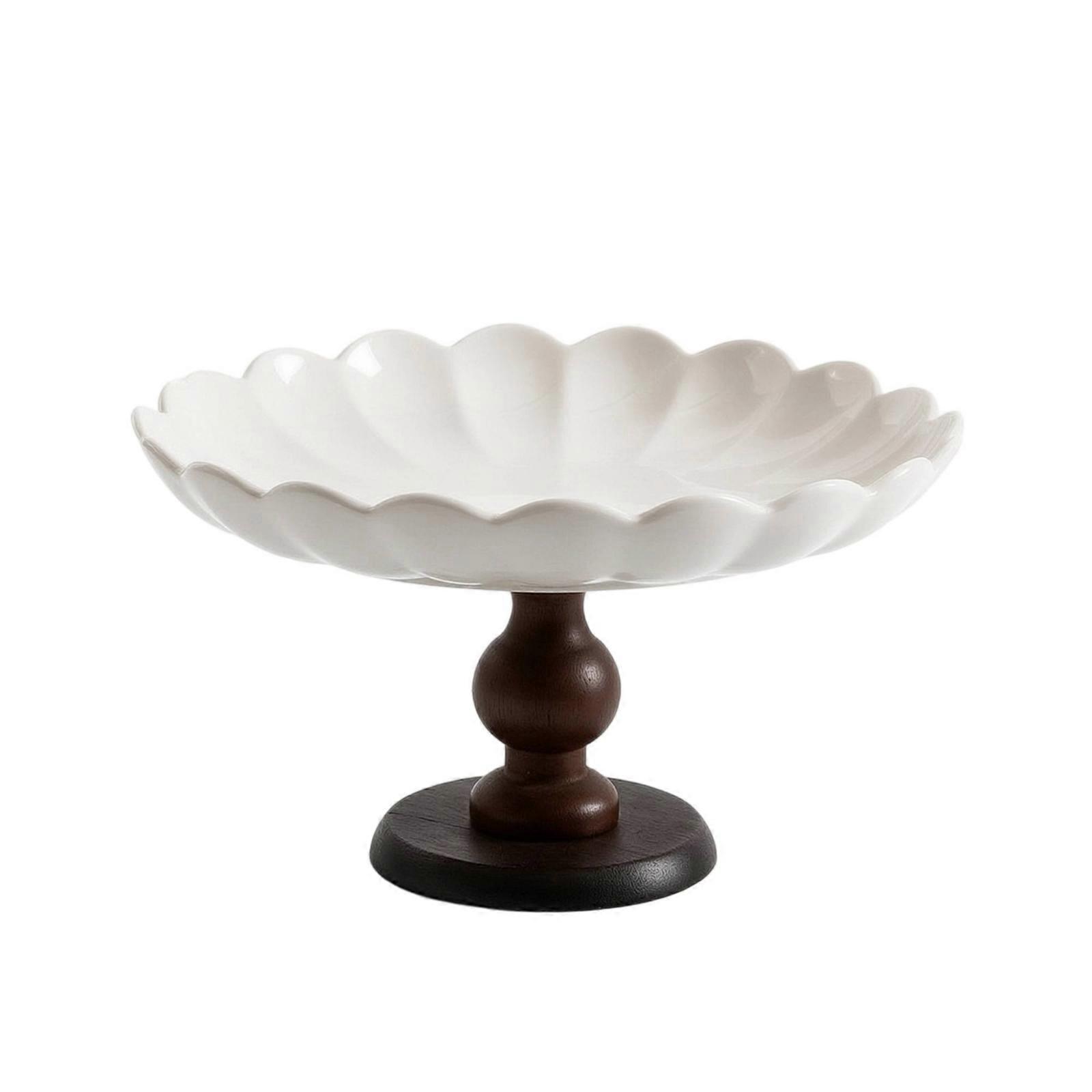 Pedestal Serving Plate Ceramic Cake Elevated Display Dining Table, Parties