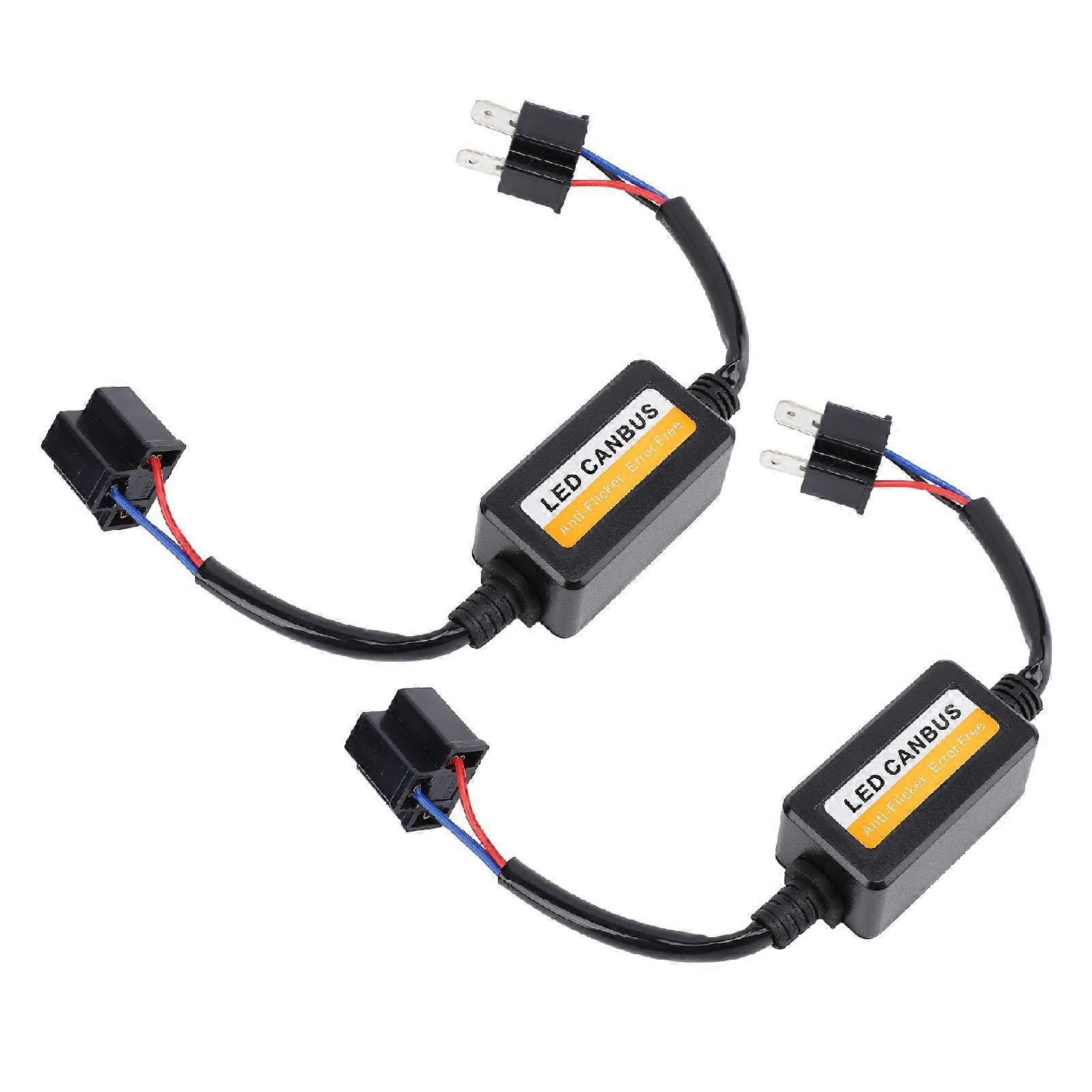 2pcs H4 LED CANbus Decoder DC 9 to 16V Plug and Play Anti Flickering LED Headlight Resistor Decoder