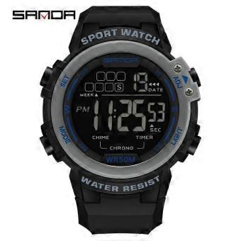 Sanda 2140 New Model   Outdoor Sports Water Resistant Electronic Movement Watch for Men Chronograph Hand Watch