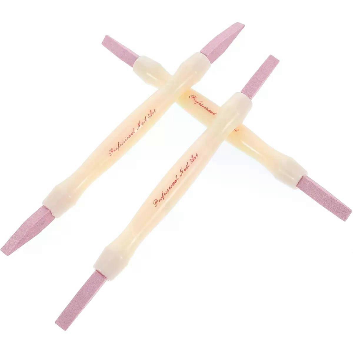 3pcs Double Head Cuticle Remover Nail Buffing Tool Plastic