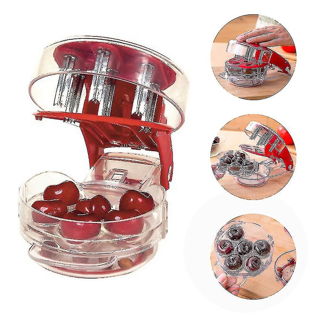 Kitchen Supplies Gadgets Cherry Seed Remover Corer-6 Cherries At Once
