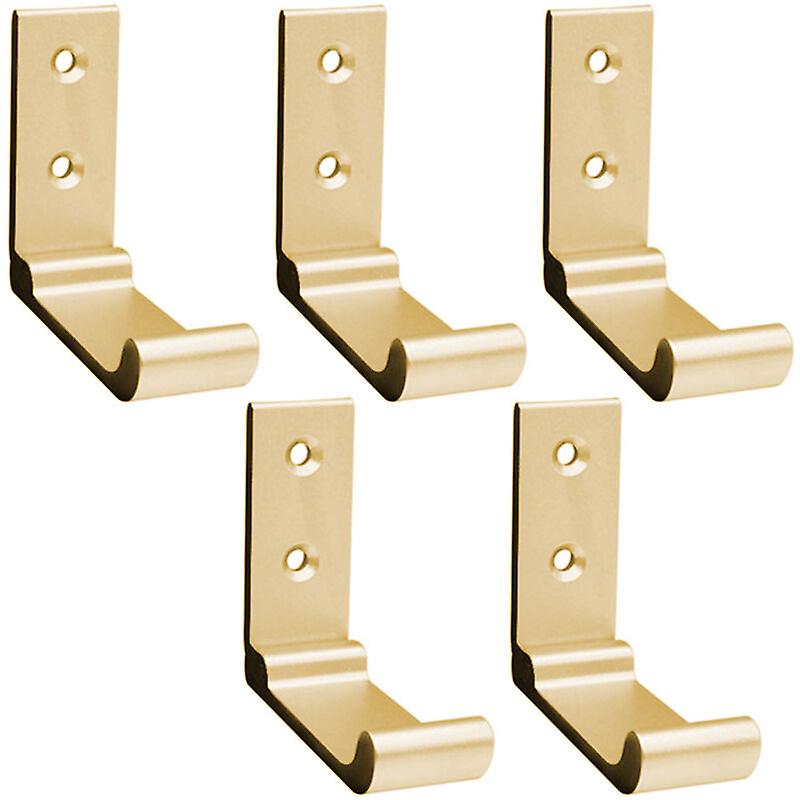 5 Pieces Folding Hooks Wall Mounted Towel Hooks Clothes Hooks 90° Foldable Solid Aluminum Hooks with Stainless Steel Screws Suitable for Changing Room