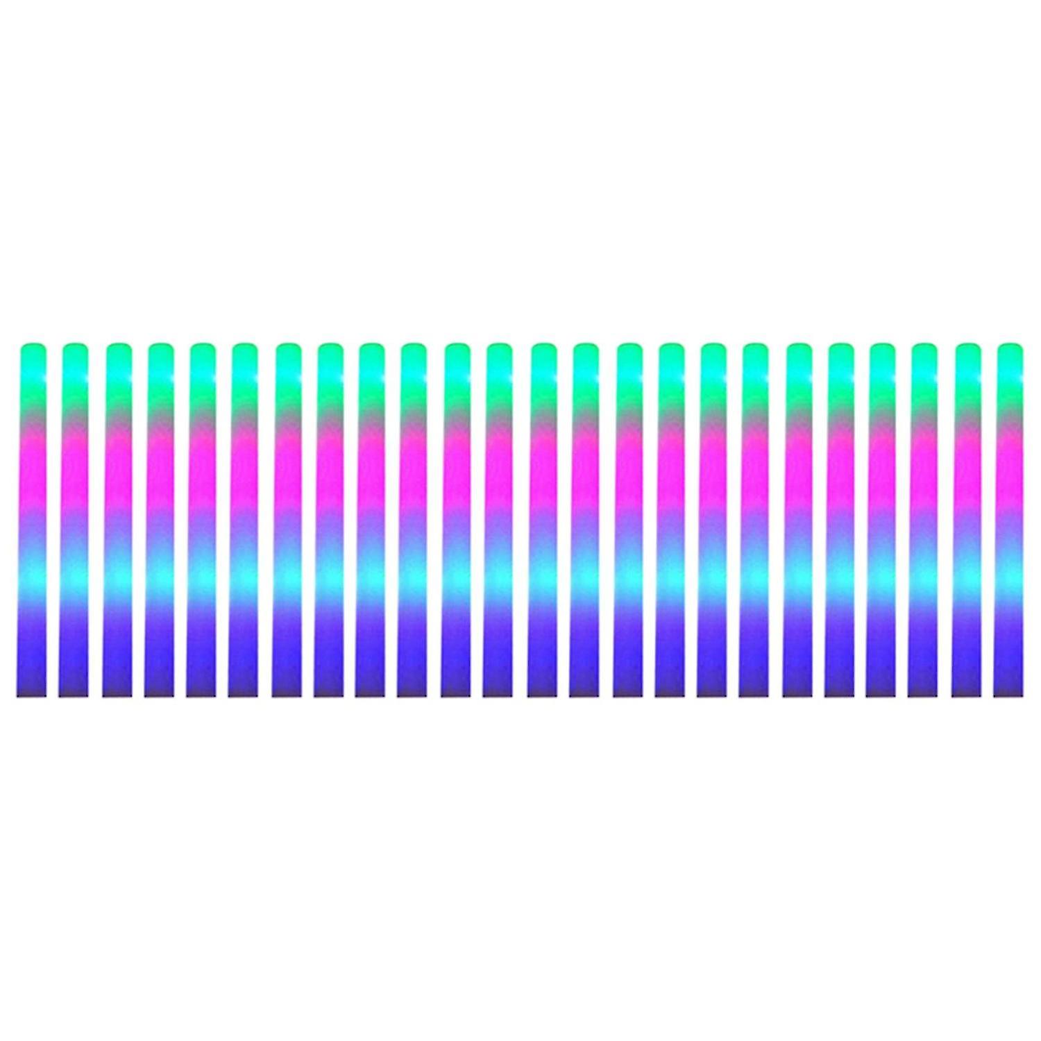 24pcs Light Up Foam Sticks,led Foam Sticks Glow Batons with 3 Modes Flashing Effect for Party, Conc
