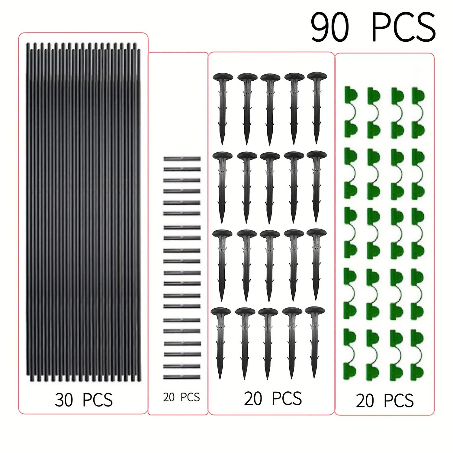 18/30pcs Horticultural Plants Flowers Vegetables Greenhouse Bird And Animal Protection Bracket Set Fiber Rod Insect Net Arch Set