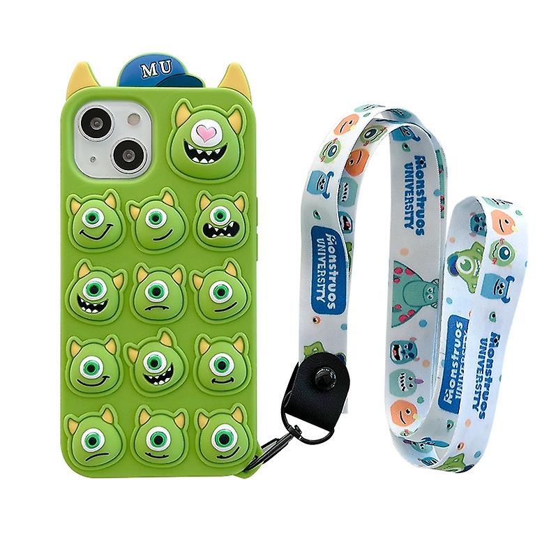 3D cartoon cute green big eyes pinch decompression phone case for iPhone XS Max/X/XS/XR soft TPU sho