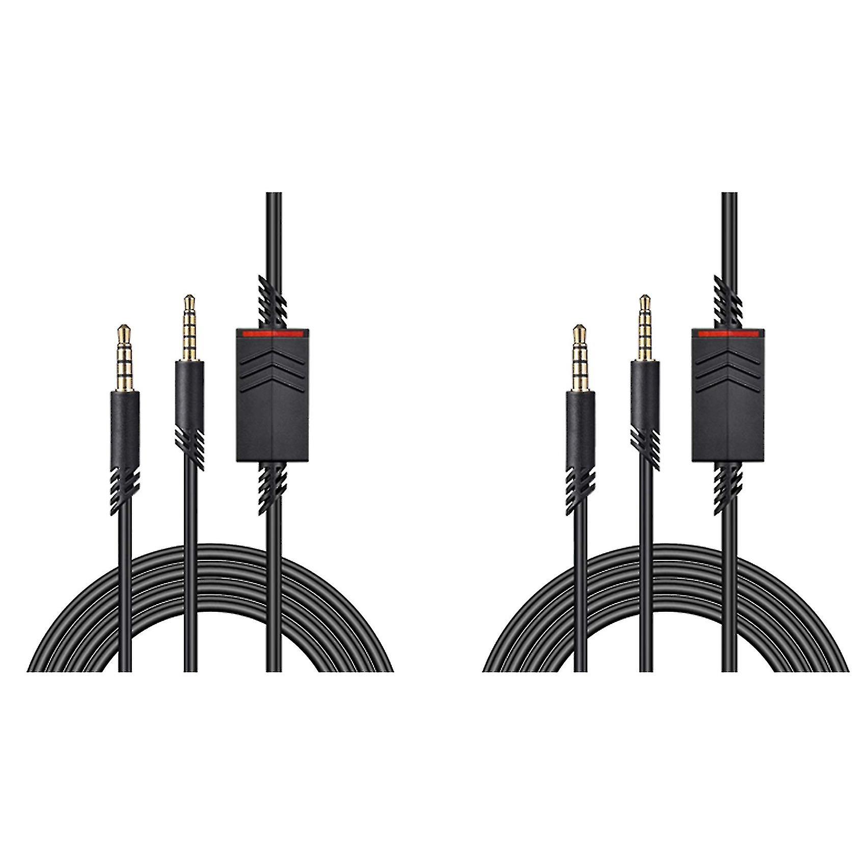 2x Headset Cable, 2.0m Inline Mute Cable Cord For /a40 Gaming Headsets Headphone