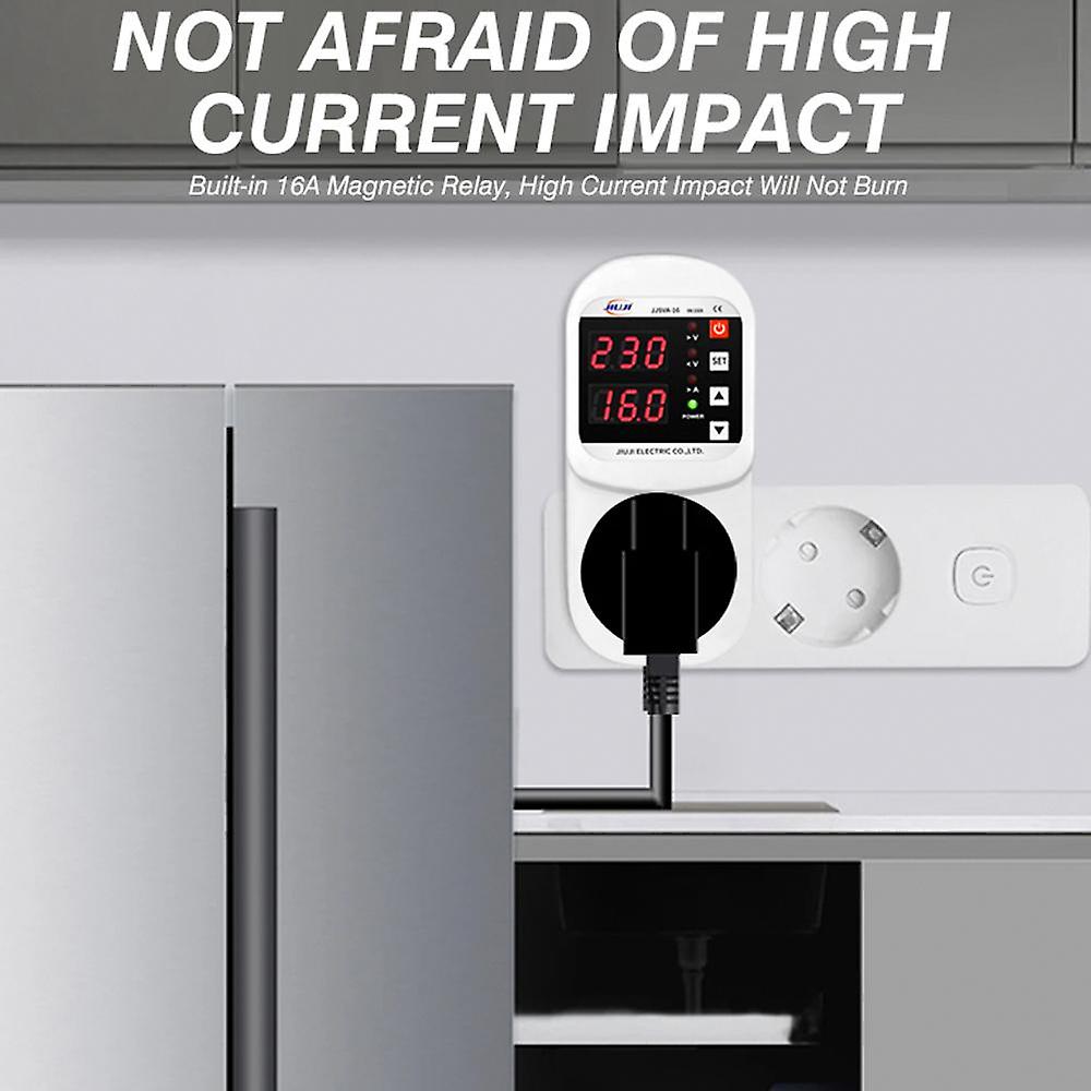 Automatic Voltage and Current Protector Socket LED Display Multifunctional Refrigerator Protecting Socket with Automatic Reset Function