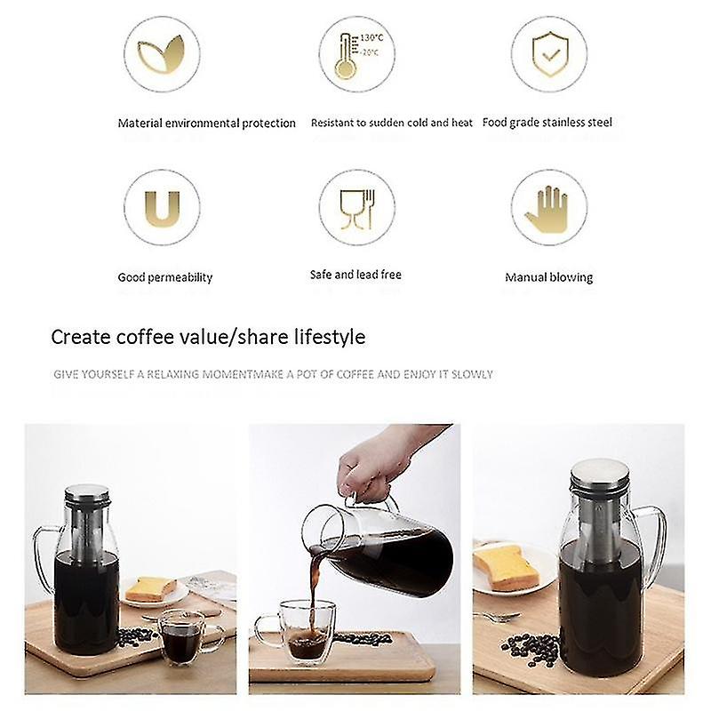 Coffee Servers Tea Pots 1pc Ccoffee Maker Iced Tea Pitcher Infuser With Lid&scale Dual Use Filter Coffee Pot
