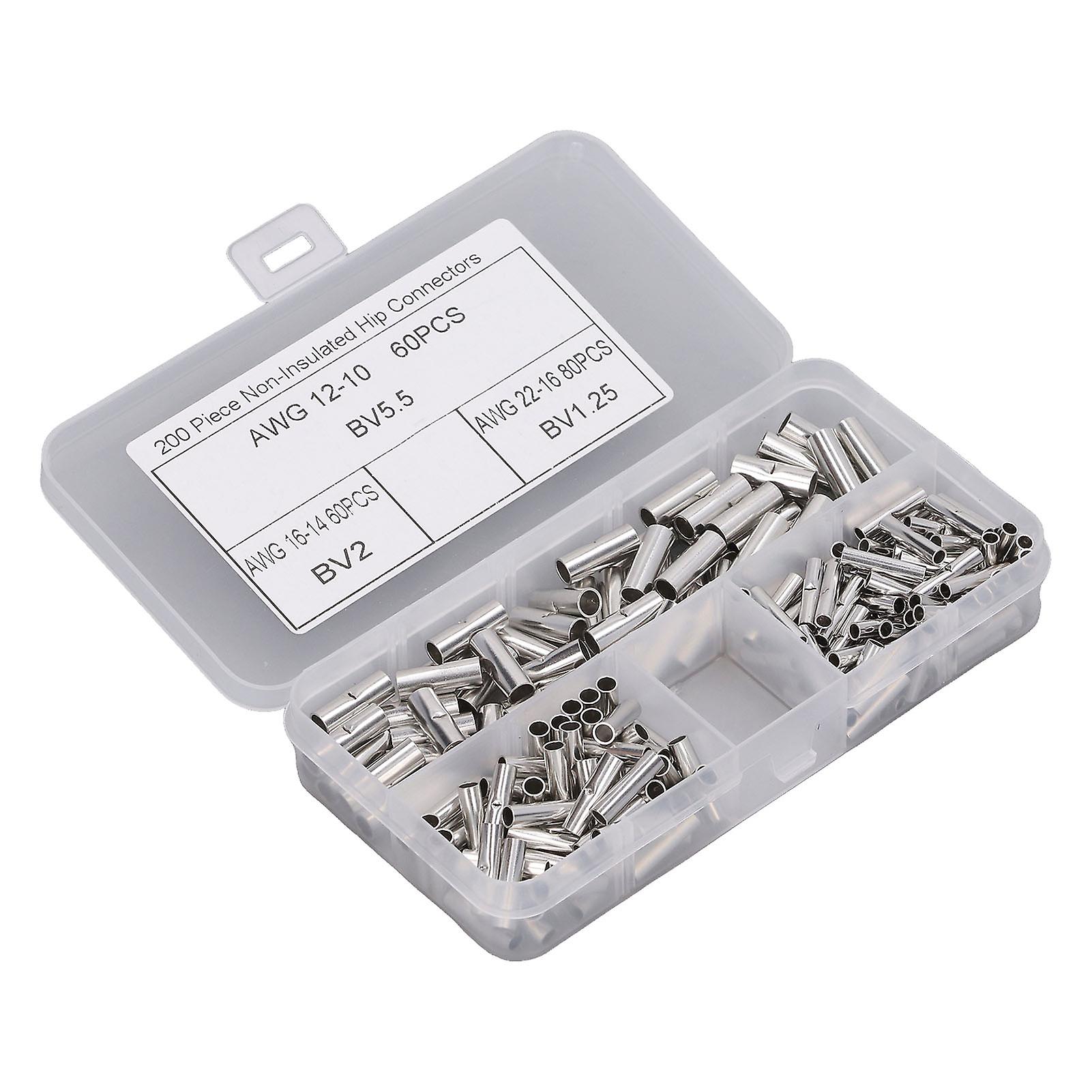 機械設備用200Pcsワイヤーフェルール銅オスメス圧着端子コネクタ