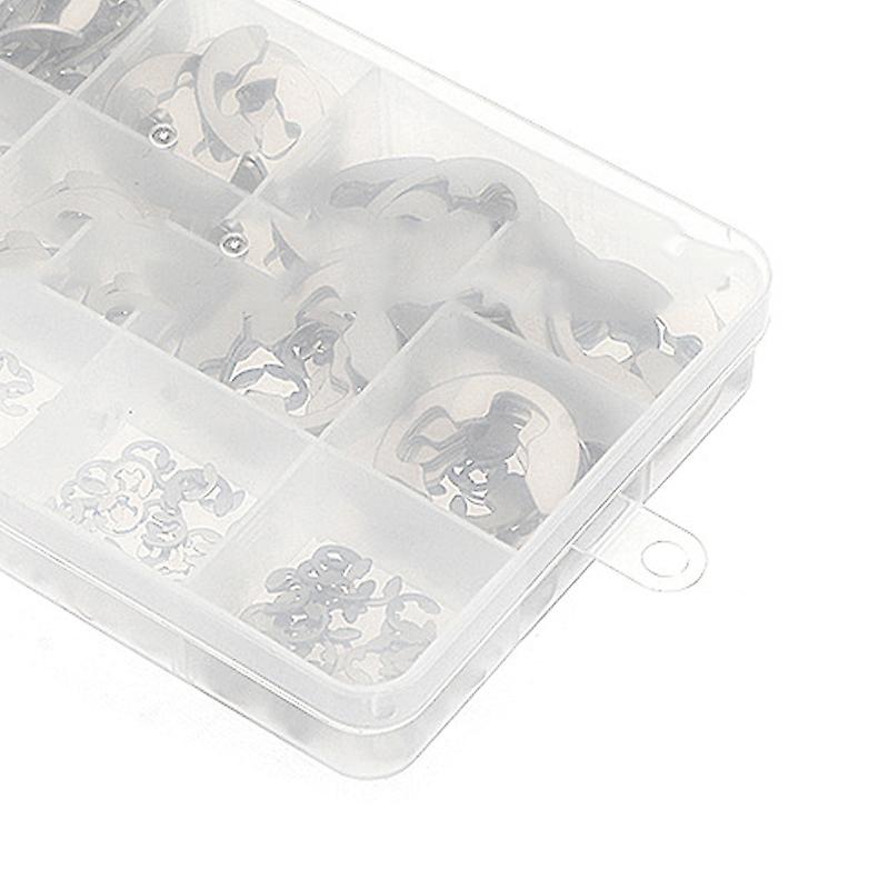 390 stk E klips låsring 1,5-15 mm rustfritt stål sortimentssett sett 390 stk 