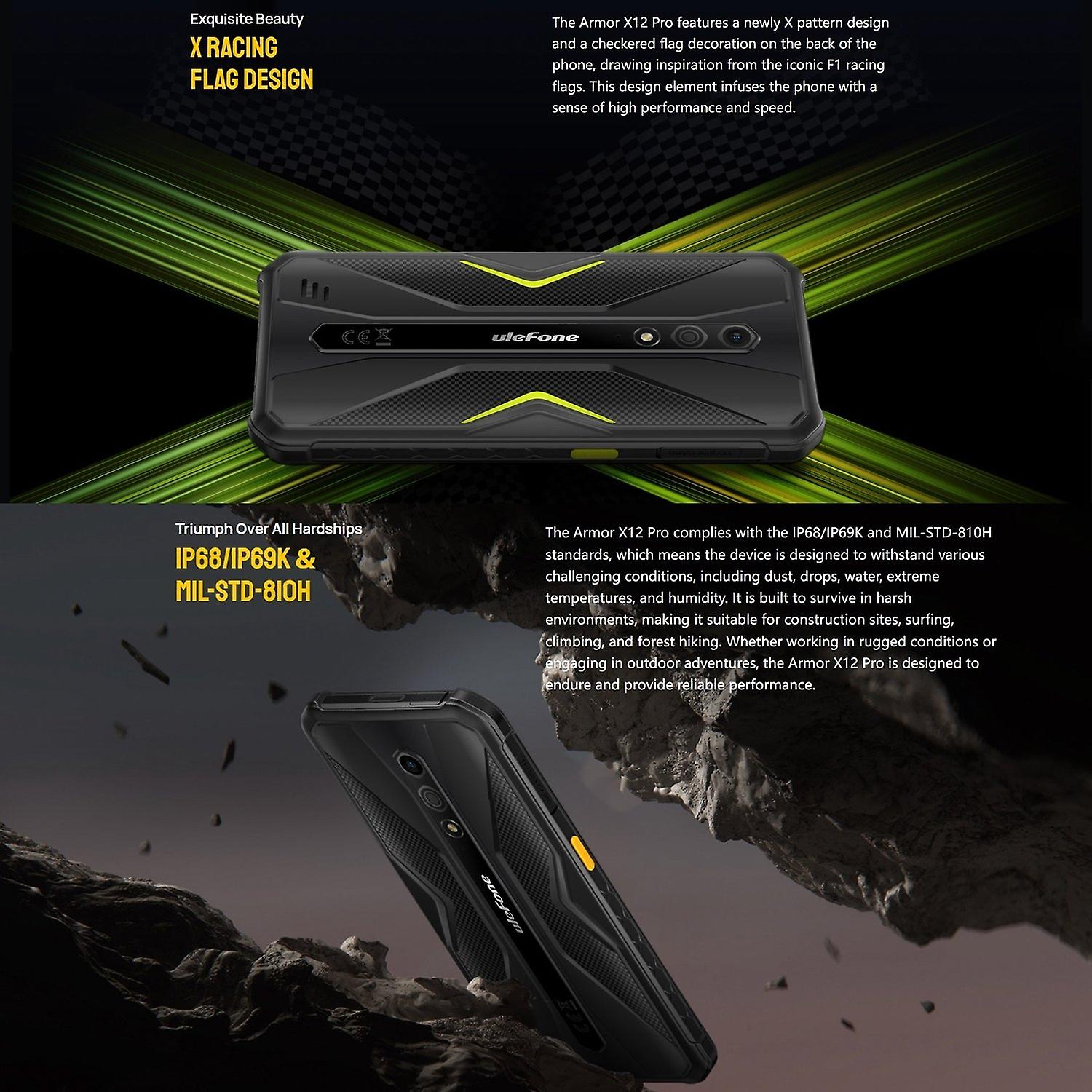 WIMSPEED Custodia per Ulefone Armor X12 Pro (5.45) con 1 X Vetro