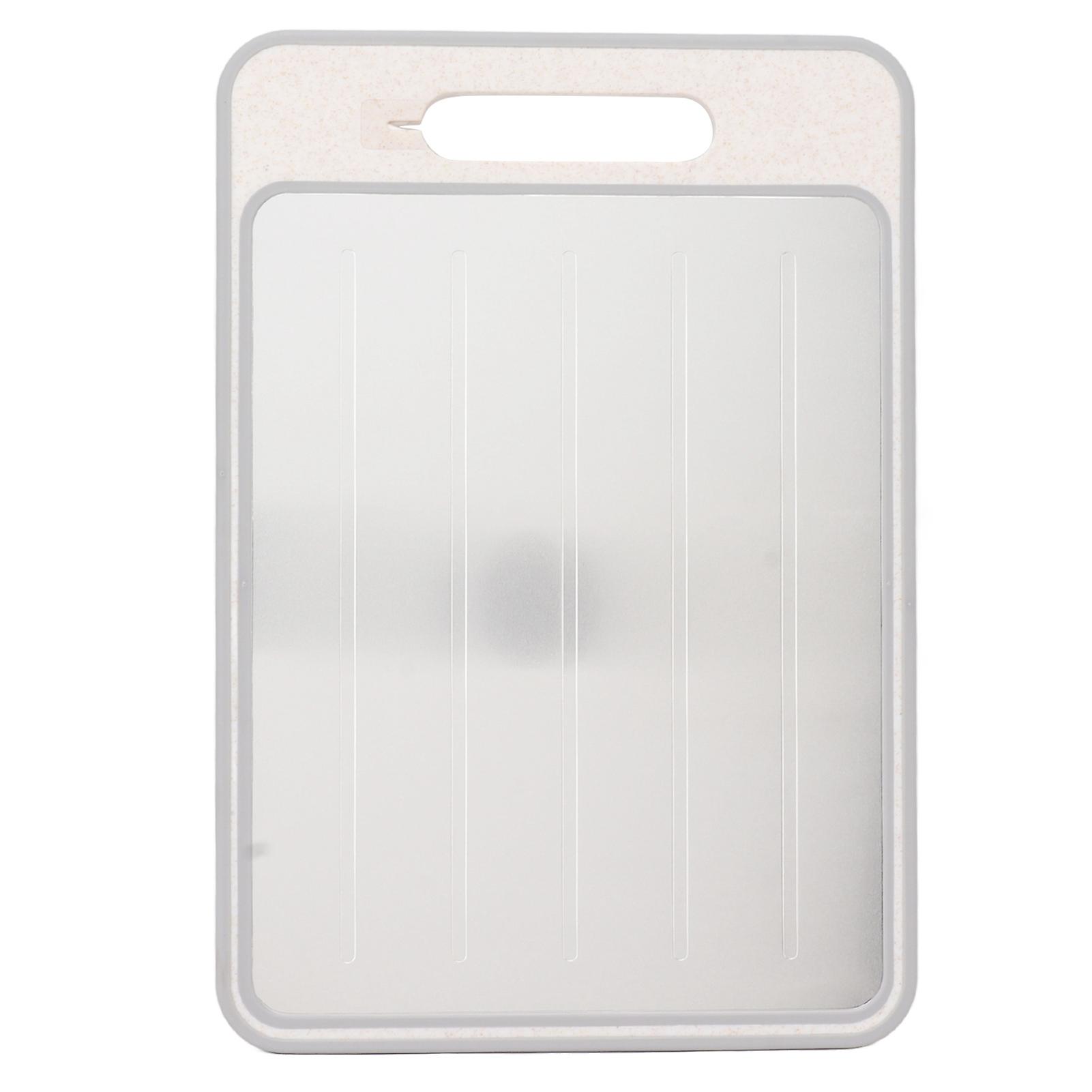 Double Sided Defrosting Cutting Board with Built-In Knife Sharpener for Kitchen Cooking Durable Khaki Chopping Board