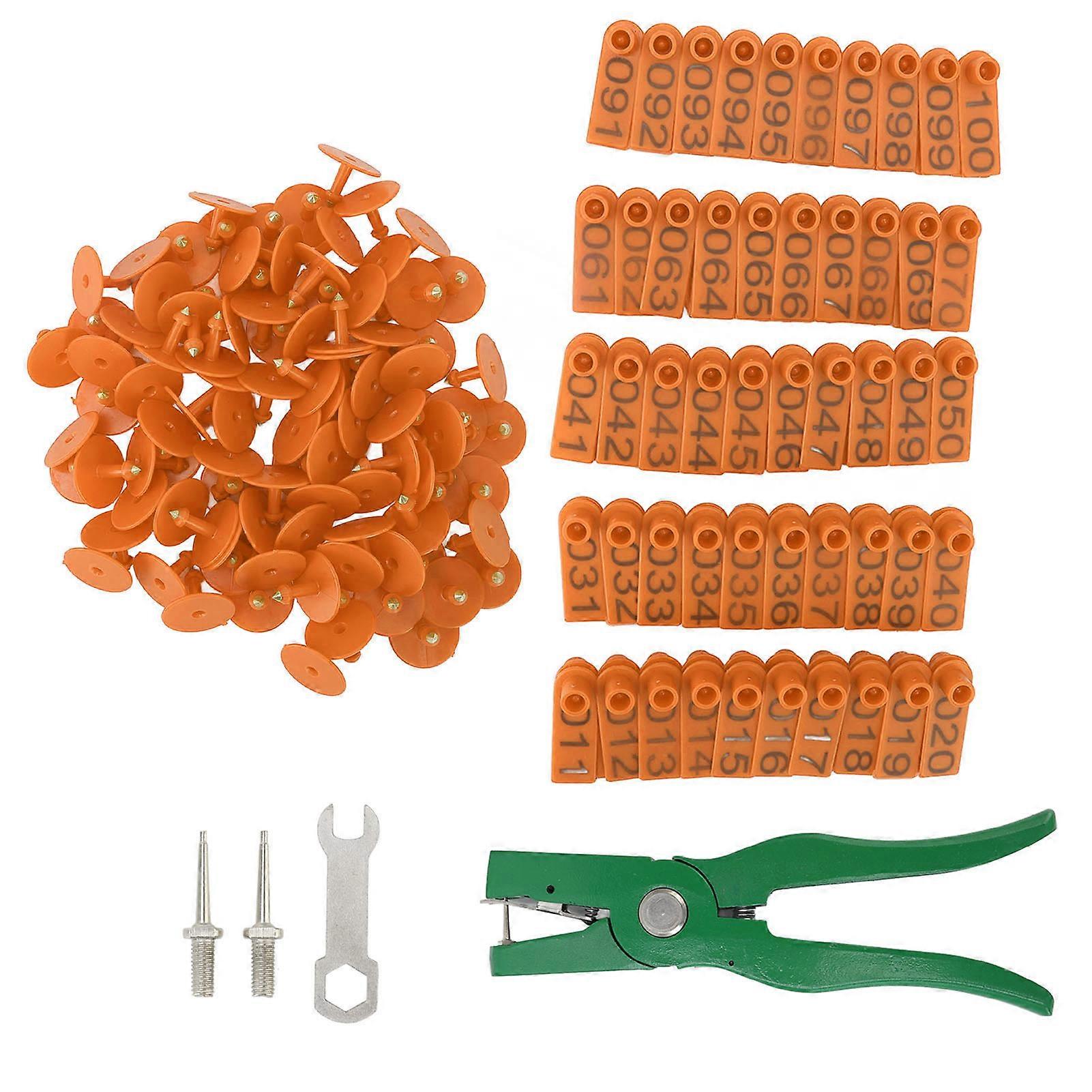 Ear Tagging Clamp Ergonomic Animal Ear Tagging Pliers with Ear Tag for Pigs Goats Sheep Calves