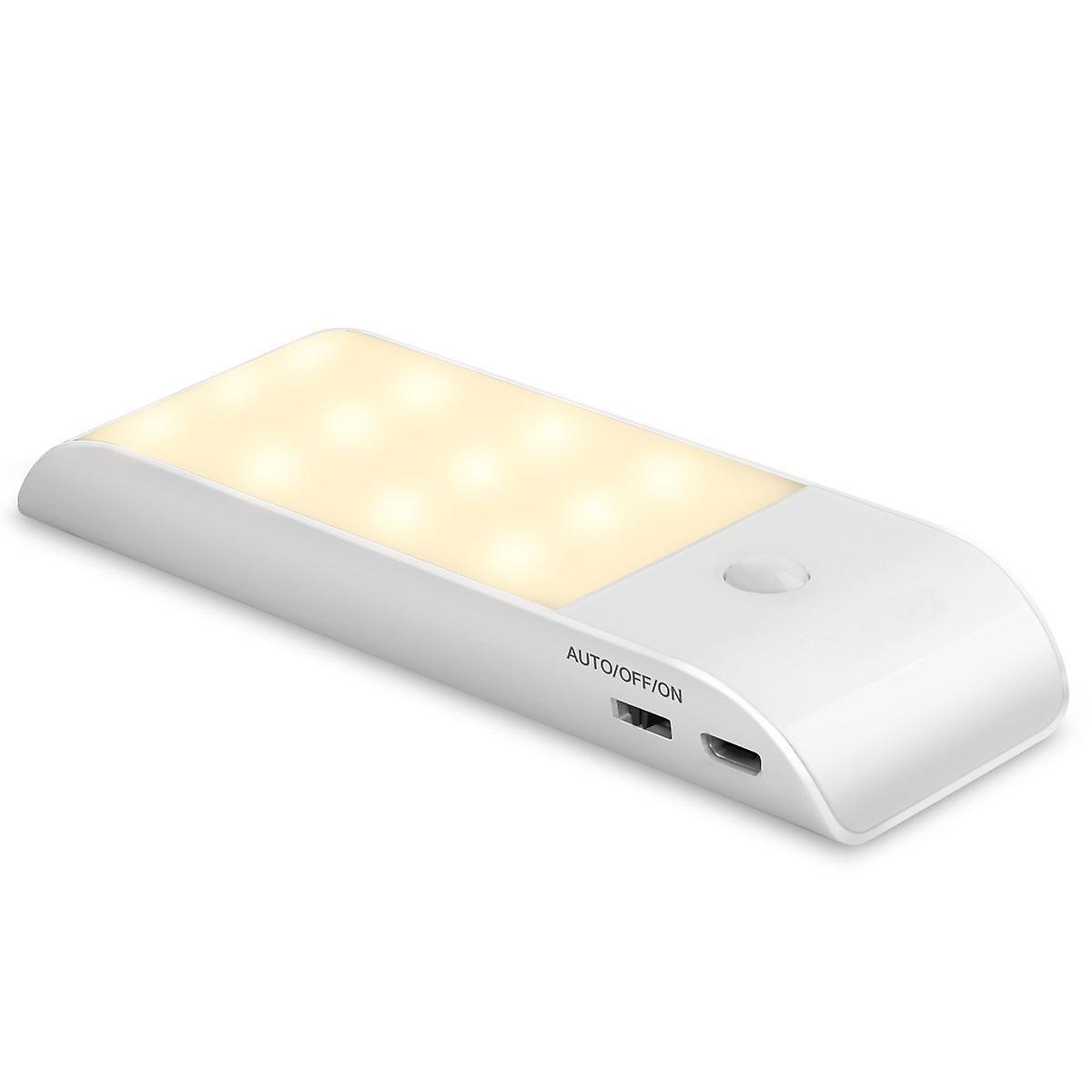 Rechargeable LED Night Light, Automatic Night Light with Motion Sensor, Warm White