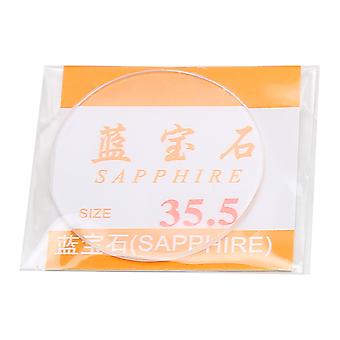 Round Flat Watch Glass Sapphire Crystal Glass Replacement Watch Glass Lens for Watch Glass Accessories 35.5mm / 1.4in