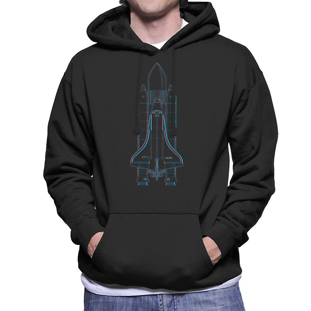 NASA Space Shuttle Enterprise 3D Effect Men's Hooded Sweatshirt