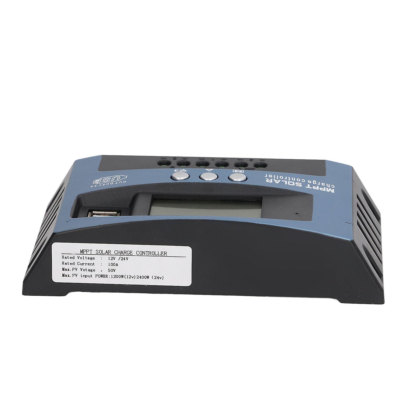 PV Controller with Duel Voltage Regulator LCD Multiple Protection MPPT Solar Panel Controller 12V 24V 100A