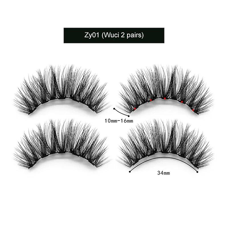 Magnetically Attractive Natural Thick Five-Lined False Eyelashes 2 Pairs Mixed Magnetic Liquid Eyeliner Set TSLM1~15497
