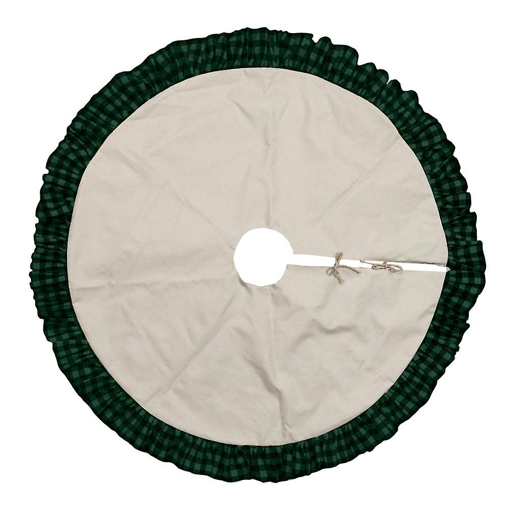 Décorations de sapin de Noël 120cm Plaid Single Layer Dentelle Arbre Jupe Coton Et Lin