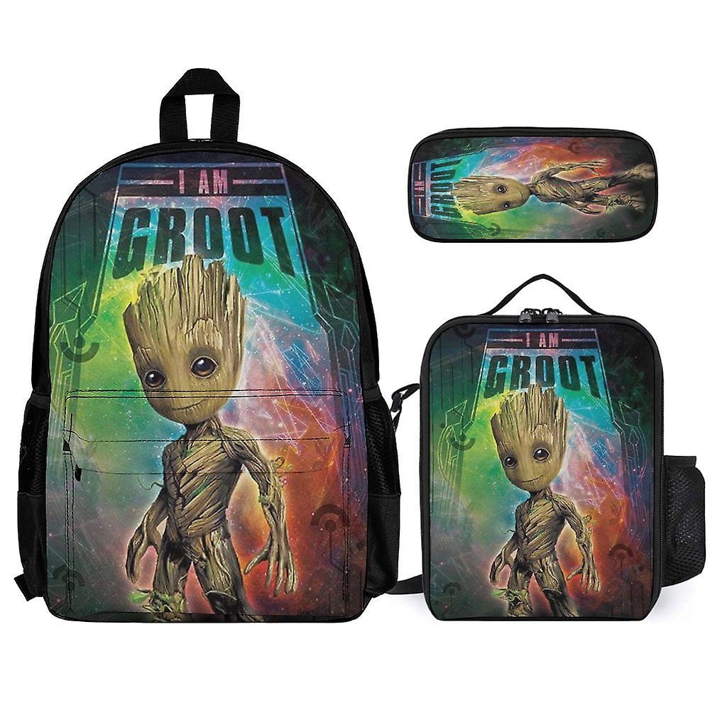 I Am Groot 3Pcs Backpacks Sets with Lunch Bag And Pencil Case