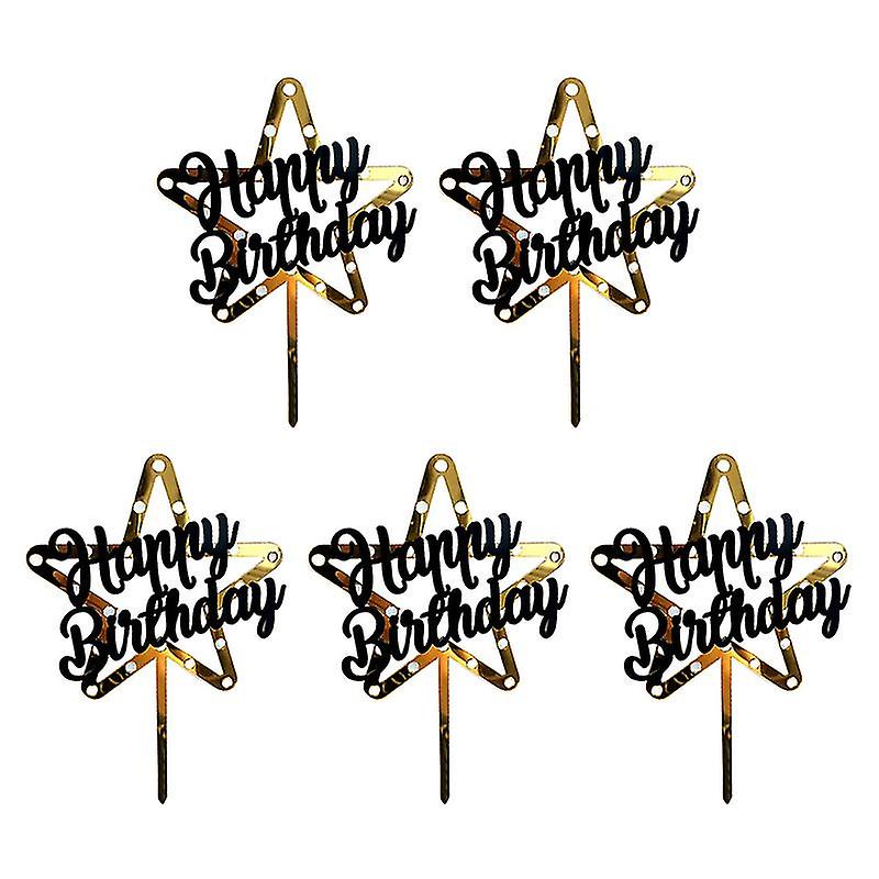 5pcs Happy Birthday Cake Topper