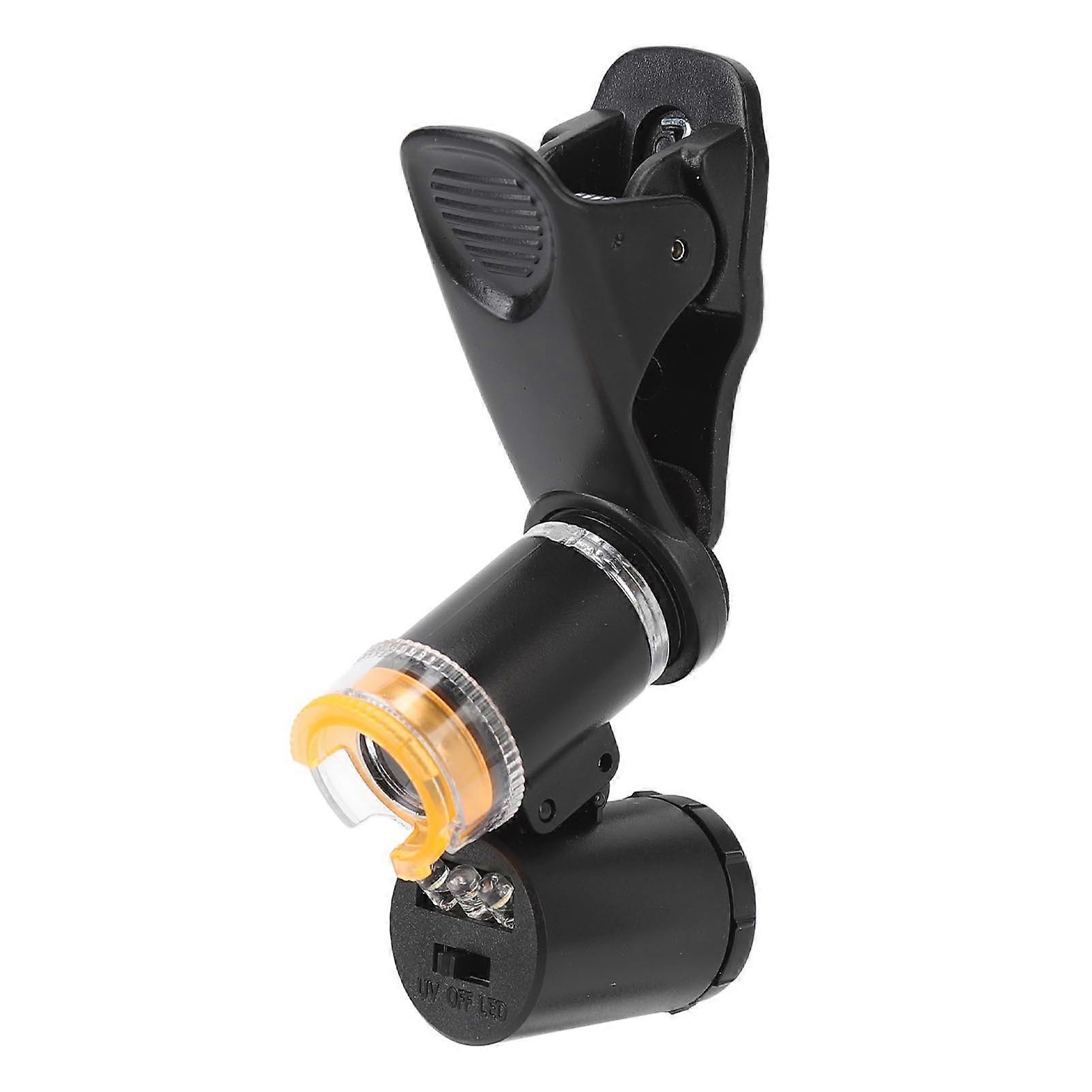60X Clip On Cell Phone Microscope w/ LED & UV Light, 65x56mm