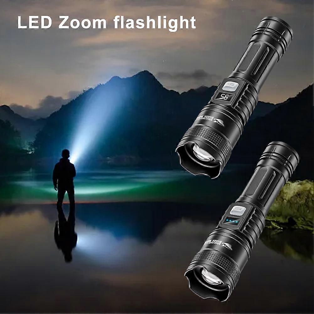 High Strong Power Led Flashlights Tactical Emergency Spotlights Telescopic Zoom