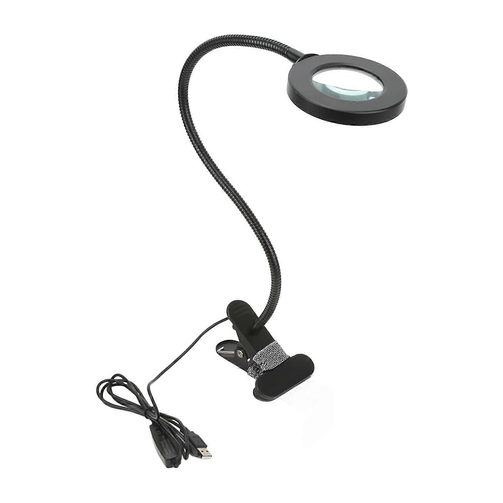 Magnifying Lamp LED Light 3X Gooseneck with USB Cable Adjustable Brightness for Reading Working