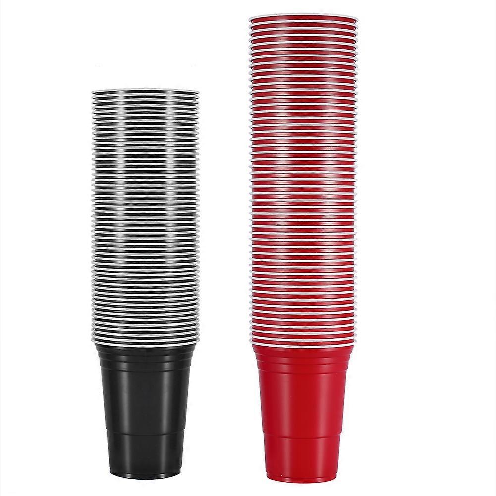 Beer Pong Set Beer Pong Drinking Game Set Beer Pong Cups(50 Red Cups 50 Black Cups)