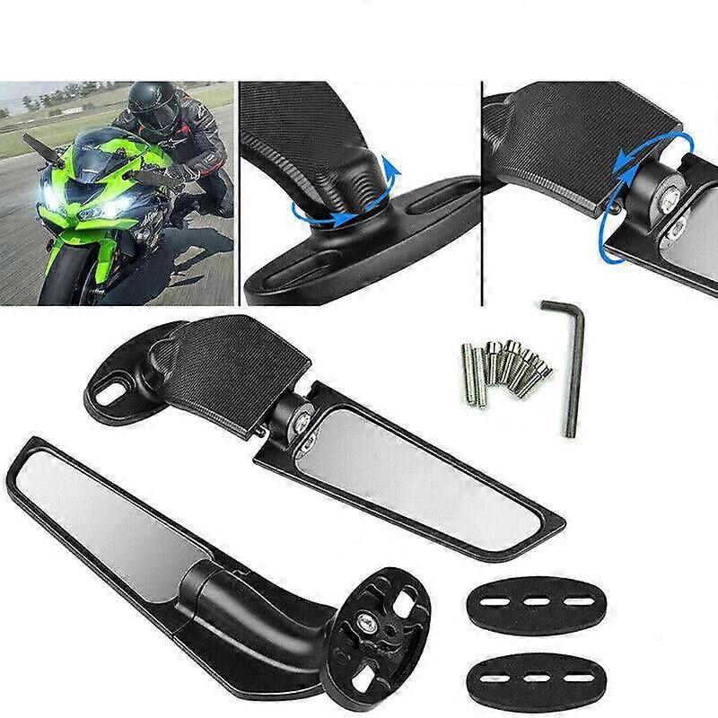 Adjustable Wind Swivel Wing Fin Rearview Side Mirror For BMW Honda Suzuki Yamaha w12403765