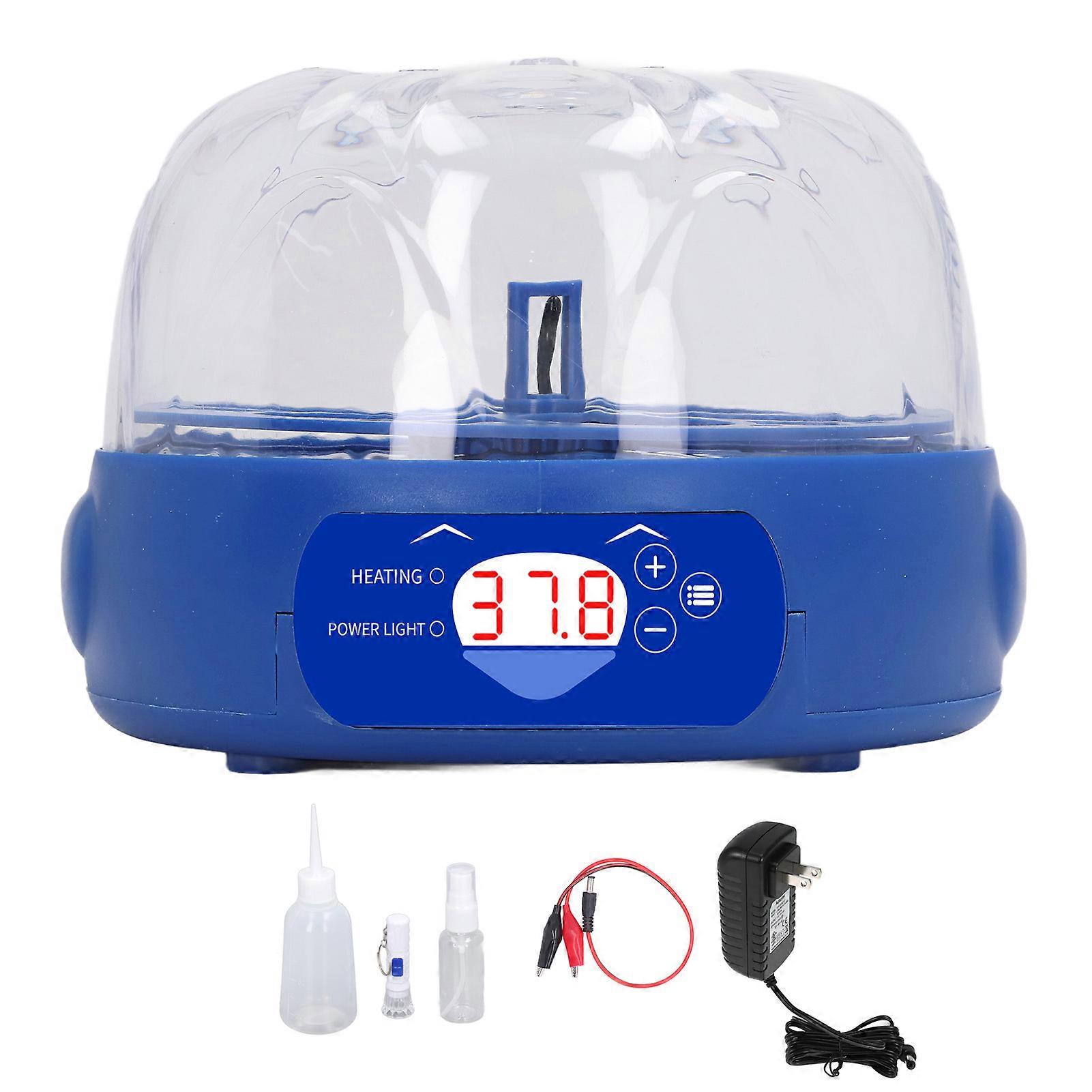 Egg Incubator 6 Eggs 15W Blue with Automatic Turner Egg Candler Display Temperature Control Poultry Hatching Machine 100240V US Plug NO.0298