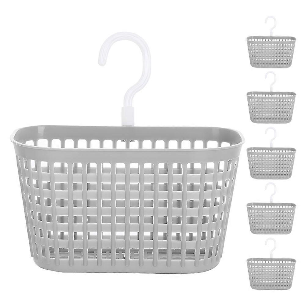 6pcs Plastic Hanging Baskets for Shower Hanging Basket Kitchen Organizer with Hooks