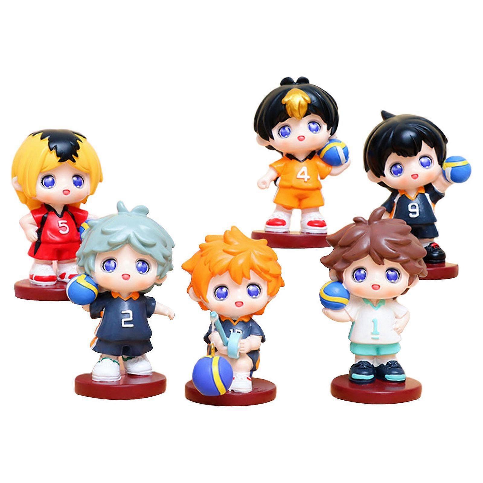 6 قطع Haikyuu شخصيات عمل عرض سطح المكتب تحصيل الأطفال المراهقين الفتيات