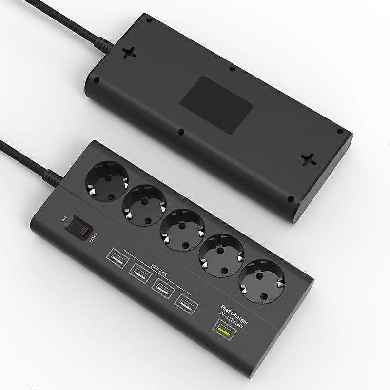 Usb Qc 3.0 Power Strip 5 Eu Outlets 1.8m Power Strip Quick Charge Port For Smartphones Tablets Devices Extension Cord