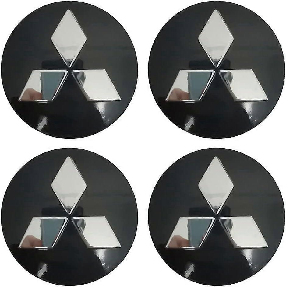 4 حزمة تناسب ميتسوبيشي عجلة مركز المحور قبعات، 60mm / 2.35 بوصة عجلة محور شعار قبعات مركز الغطاء شعار ث