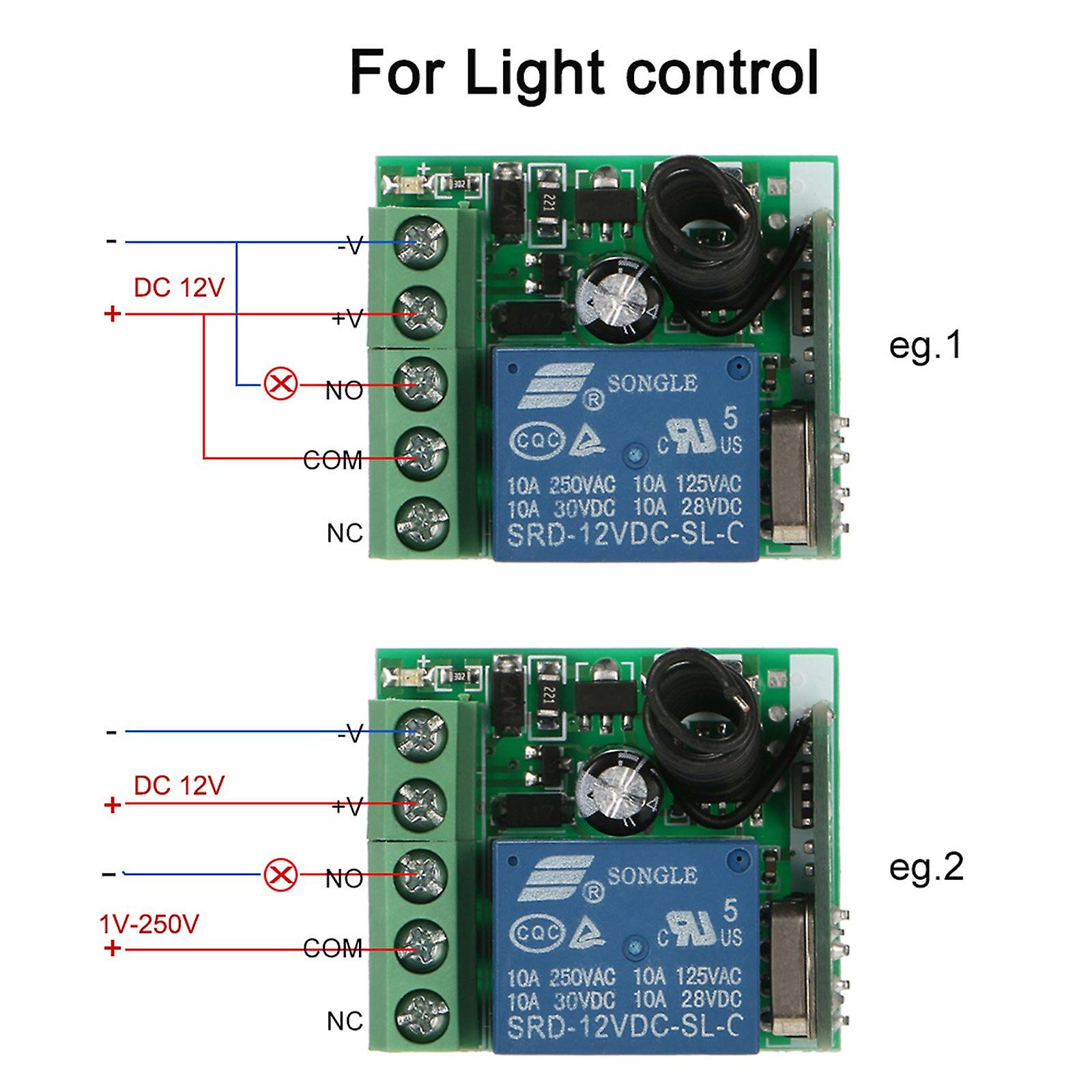 Smart Home 433mhz Dc 12v 1ch Draadloze Afstandsbediening Relais 