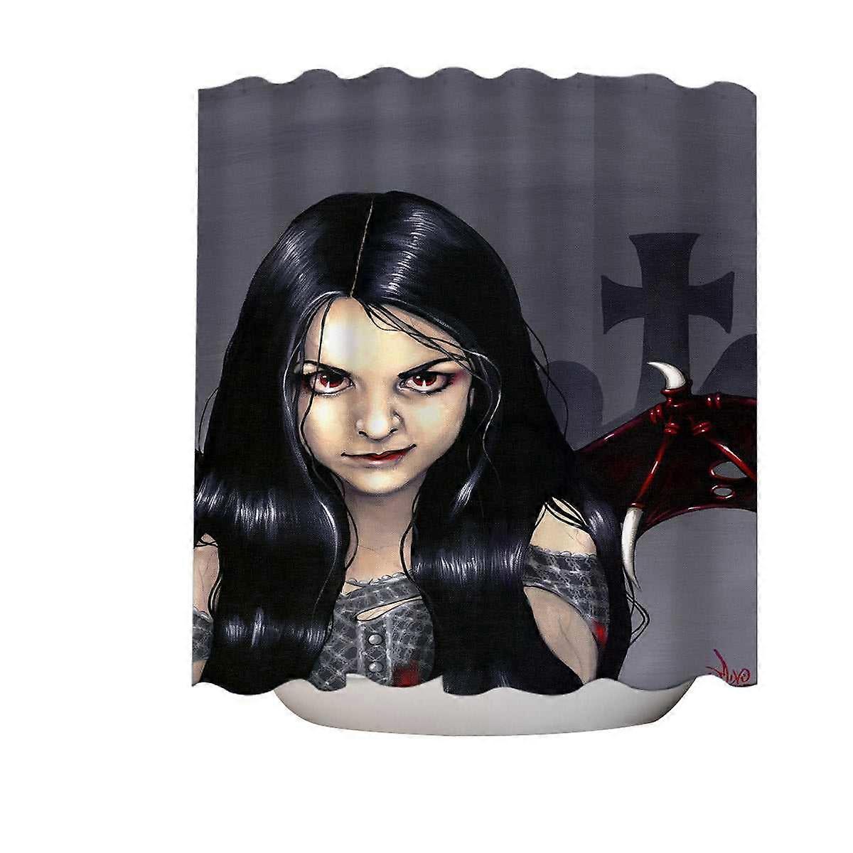 Hunger Pains the Undead Goth Vampire Girl Shower Curtain