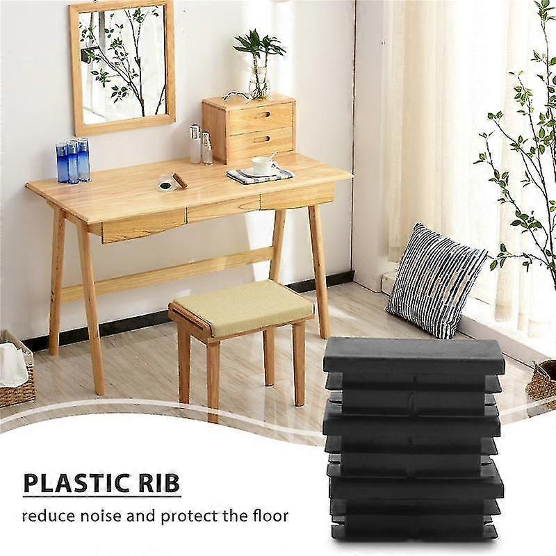 8 Pcs Black Plastic Rectangular Blanking End Caps Inserts 20mm x 40mm