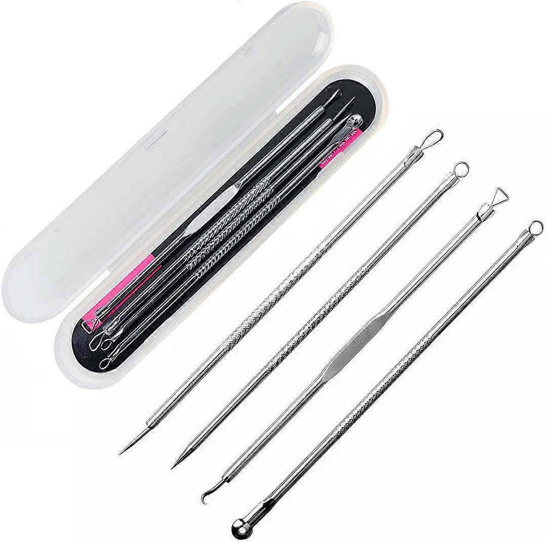 4pcs Blackhead Extraction Tool Stainless Steel Double Sided Point Squeeze Tool