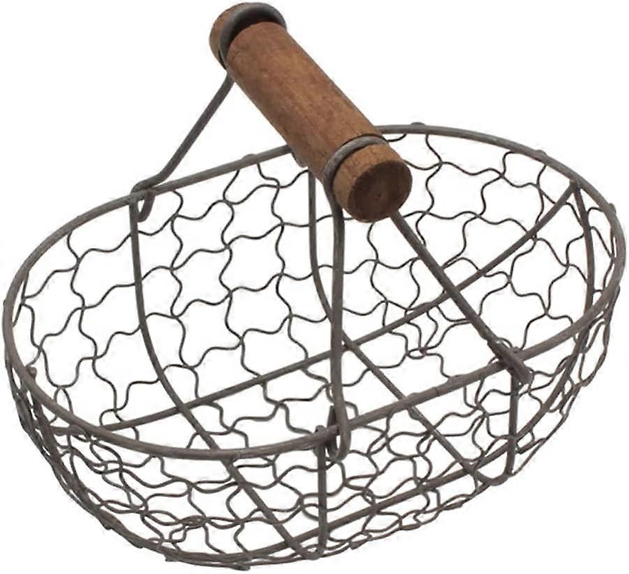 1pc Kitchen Fruit Basket Egg Basket Bread Decorative Container Table Decor Kitchen Metal Wire