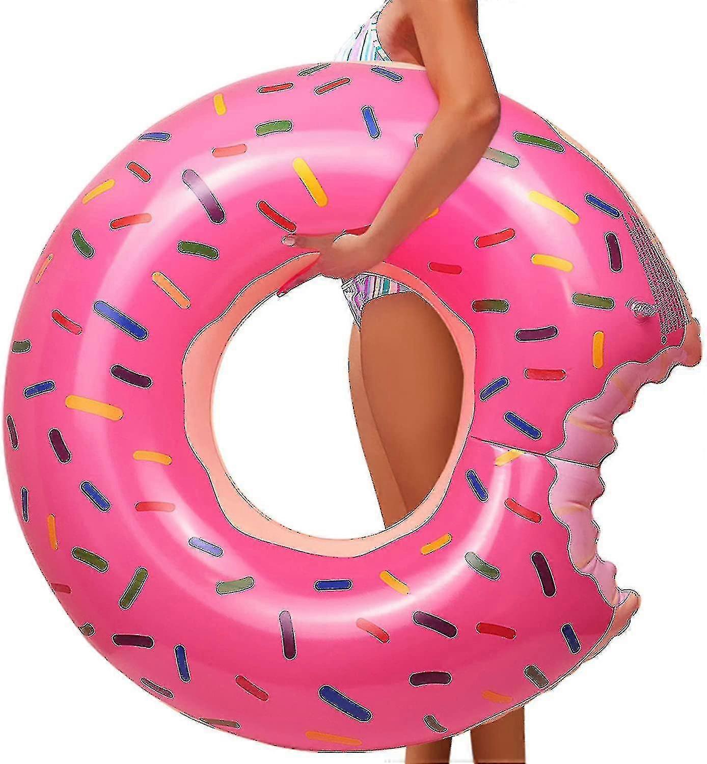 Donuts Buoy, Giant Strawberry Donut Inflatable Swim Ring, Large Summer Pool Beach Toy