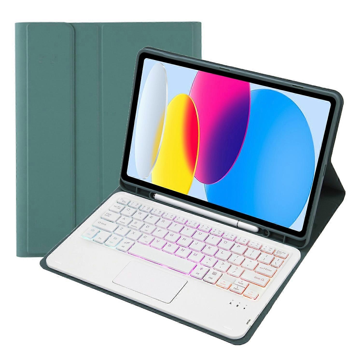 A10B-AS for iPad 10.9 (2022) Pen Slot Design Leather + TPU Tablet Stand Cover + Detachable Backlit B