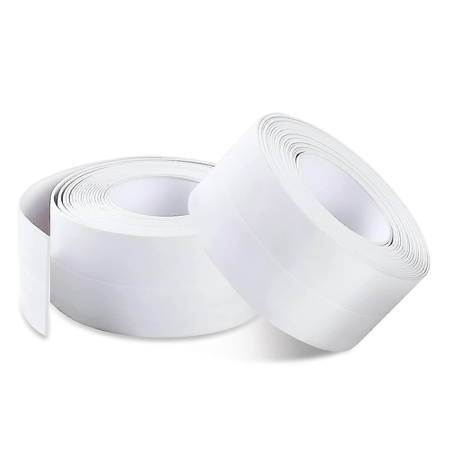 ختم الحمام ، قطعتان شريط ختم PVC ذاتي اللصق للحمام ، المطبخ ، مضاد للعفن ، السد (3.8cm * 3.2 م)