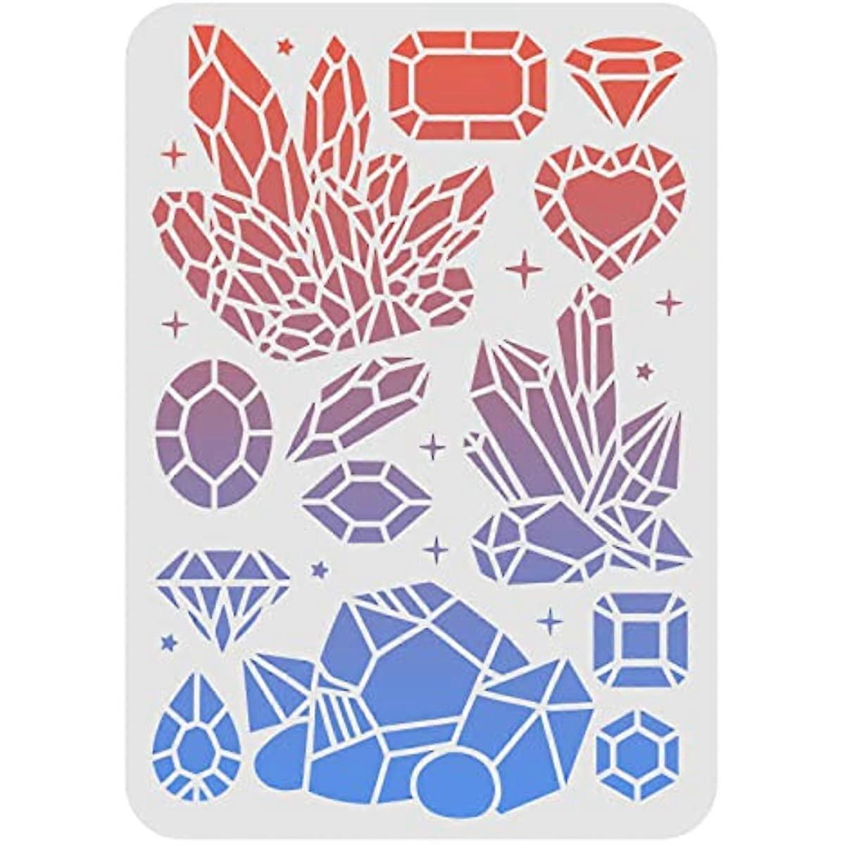 Diamond Stencils Plastic Gem Drawing Painting Stencil Gems Stars Pattern Stencils Bling Diamond Reusable Stencils