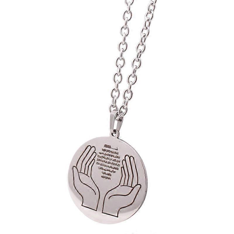 islam Allah muslimsk koranen AYATUL KURSI rustfritt stål anheng halskjede